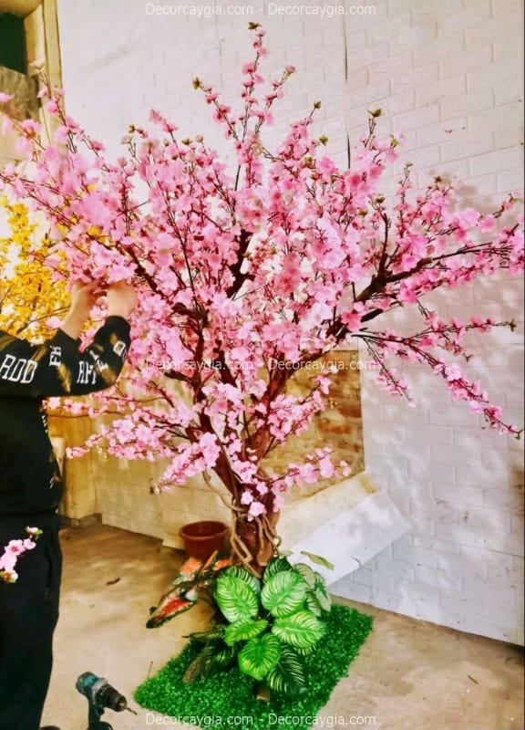 Cây Đào Giả Trang Trí Cao 2m