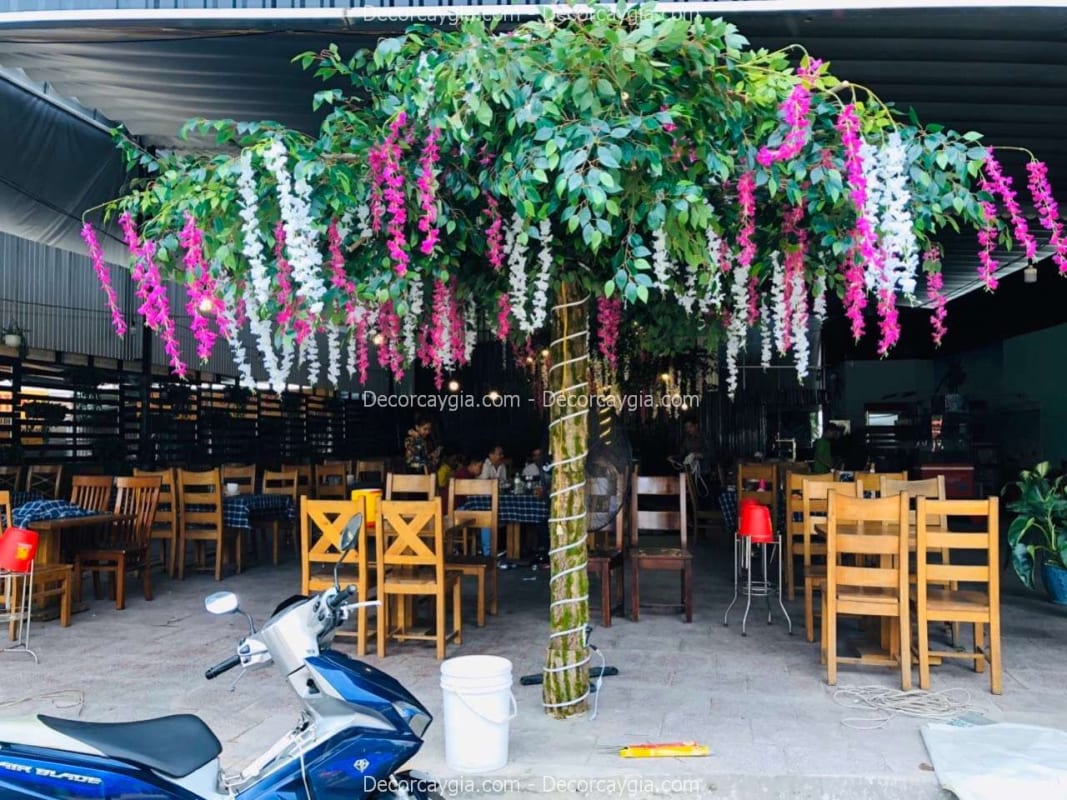 Cây Hoa Tử Đằng Giả Trang Trí Cao 3m