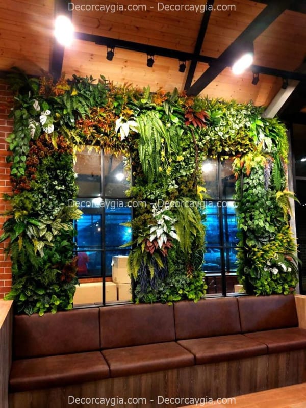 Decor tường cây giả trên tường