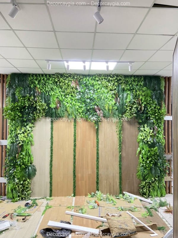 Tường cây giả cho cửa hàng