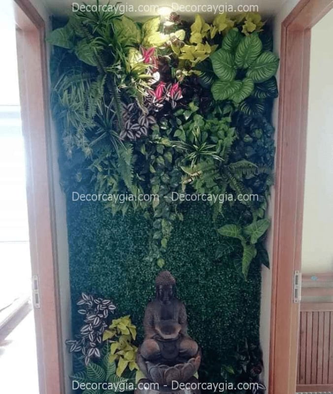 Tường cây giả trang trí nhà nghỉ